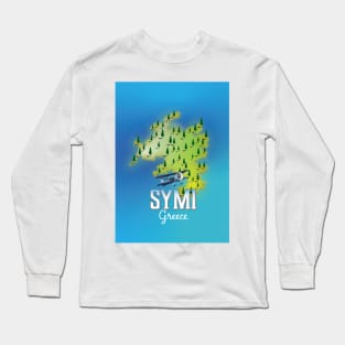 Symi Island Greece travel poster Long Sleeve T-Shirt